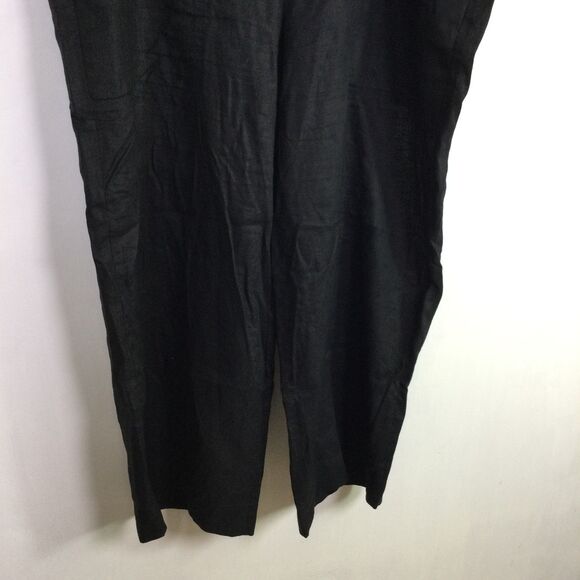 Eileen Fisher Womens Linen Cropped Pant Drawstring Waist Linen Black Size Large - Picture 8 of 16